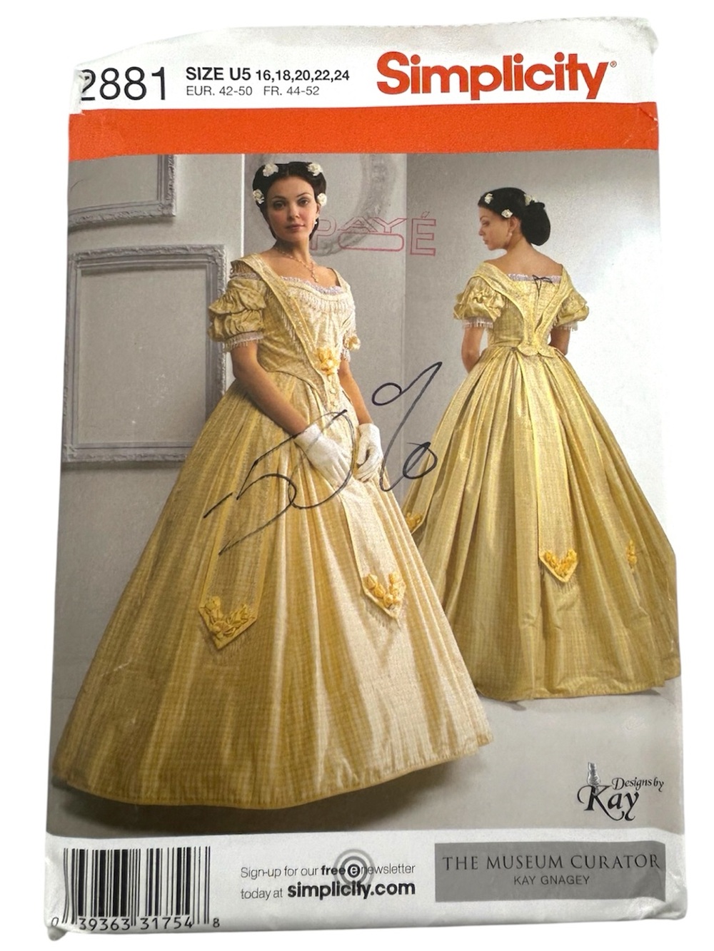 🧵 SIMPLICITY 🧵 Civil War Gawn Costumes Sewing Pattern 2881